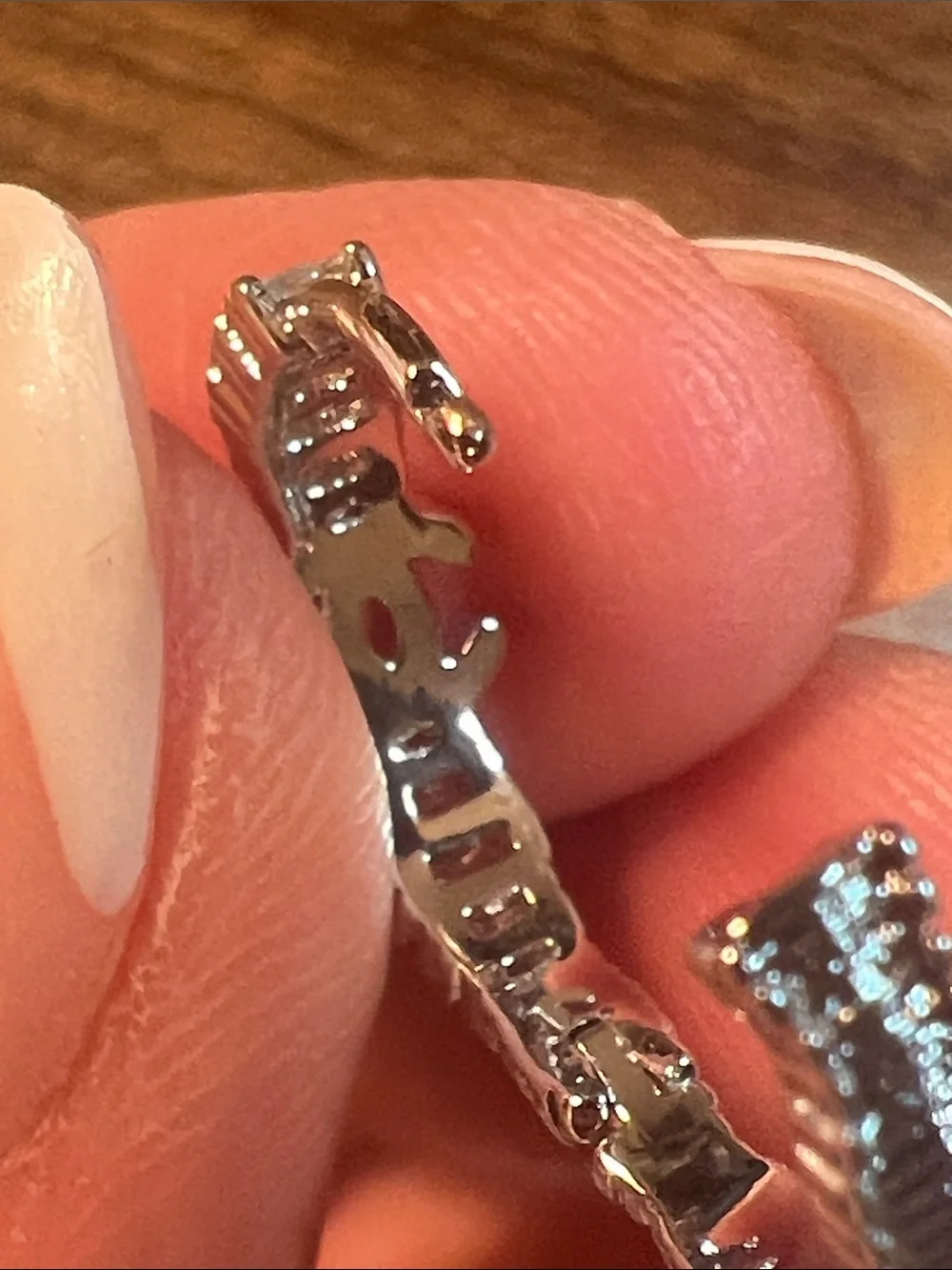 Silver Crystal C Hoop Earrings